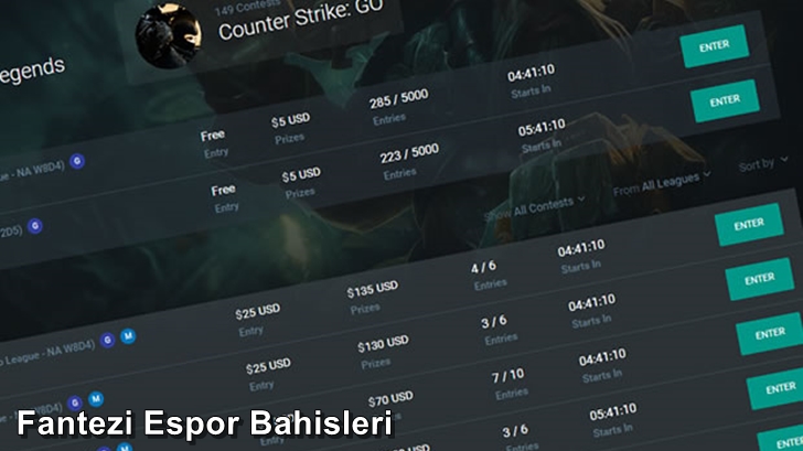 fantezi espor bahisleri bahis ekranı