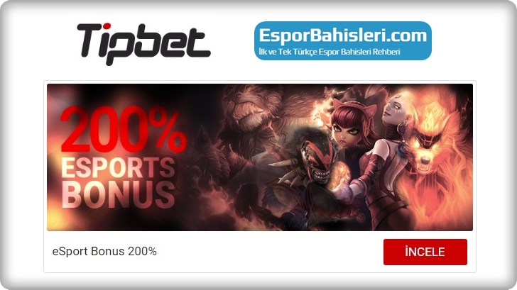 tipbet espor bonusu %200 oranında ve 50 Euro miktarında veriliyor